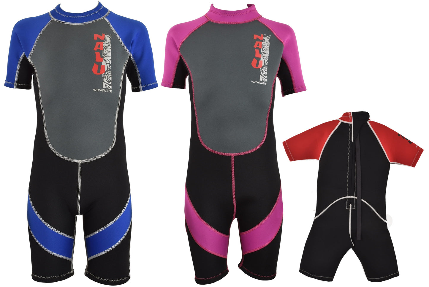 Nalu Childrens Shorty Wetsuits Red