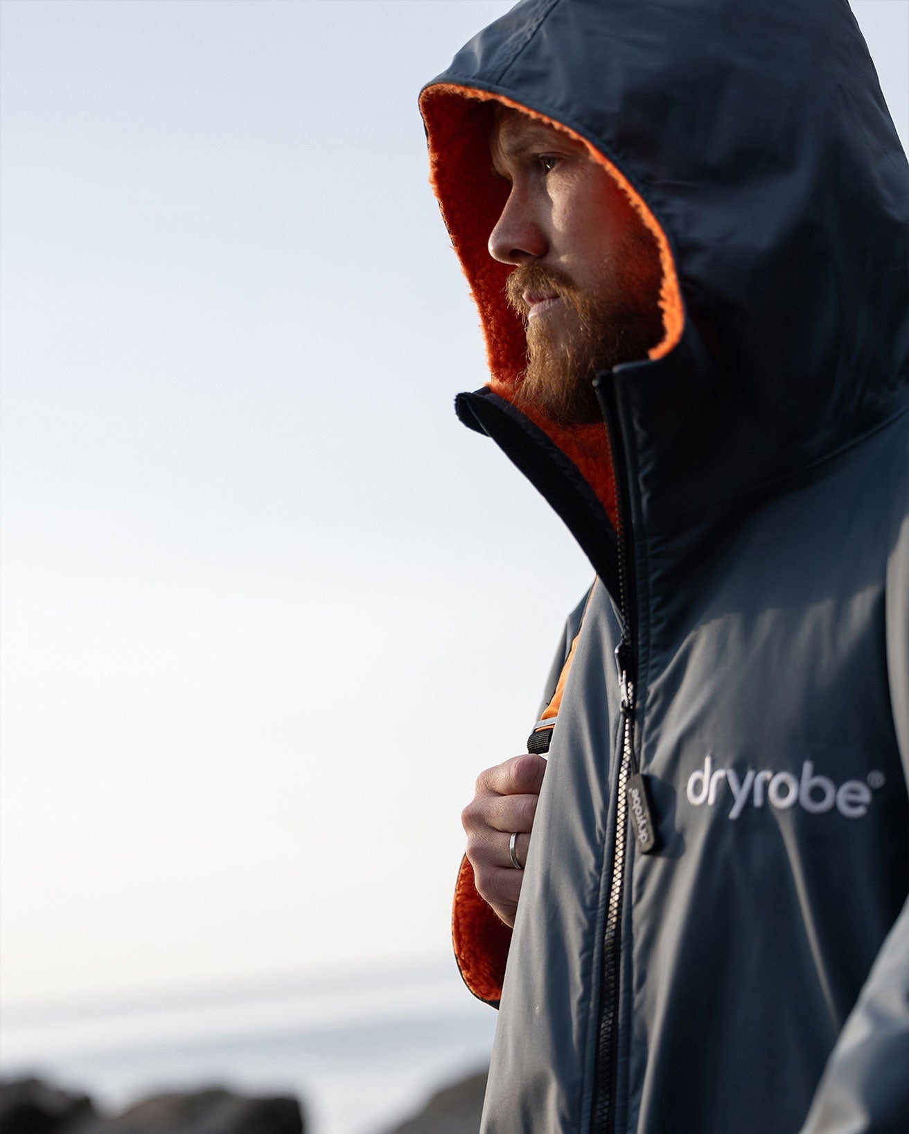 Dryrobe Advance Long Sleeve Dark Grey / Orange