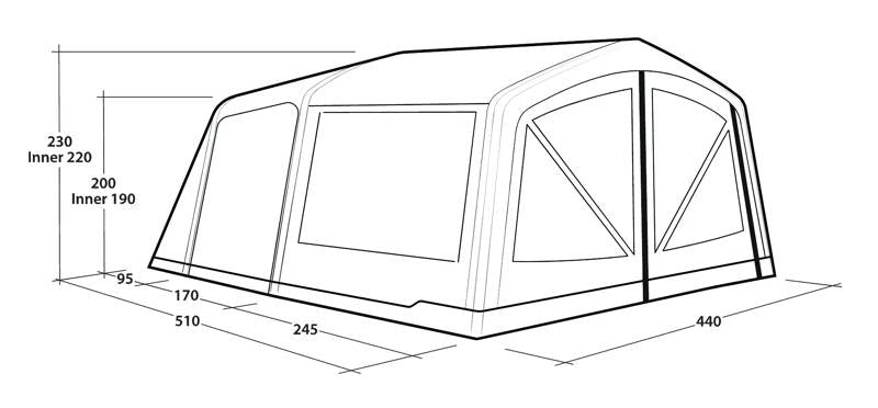  Outwell Maryland 5 Air Tent 205