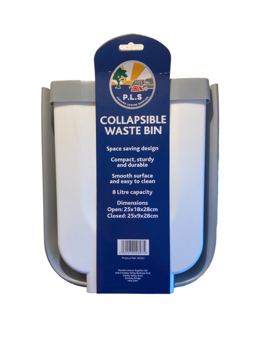 White/Grey Collapsible Waste Bin - Large 28cm