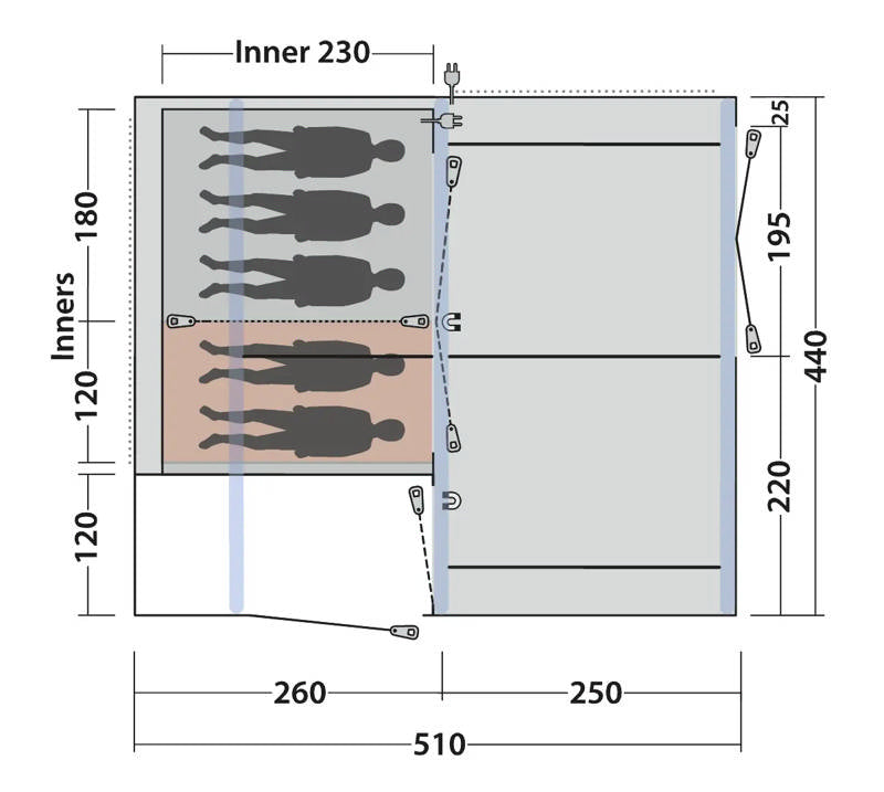  Outwell Maryland 5 Air Tent 205