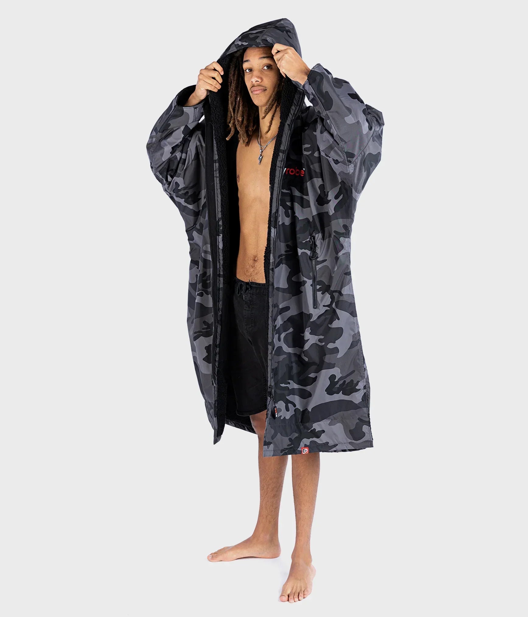  Dryrobe Advance Long Sleeve Black Camouflage - RECYCLED