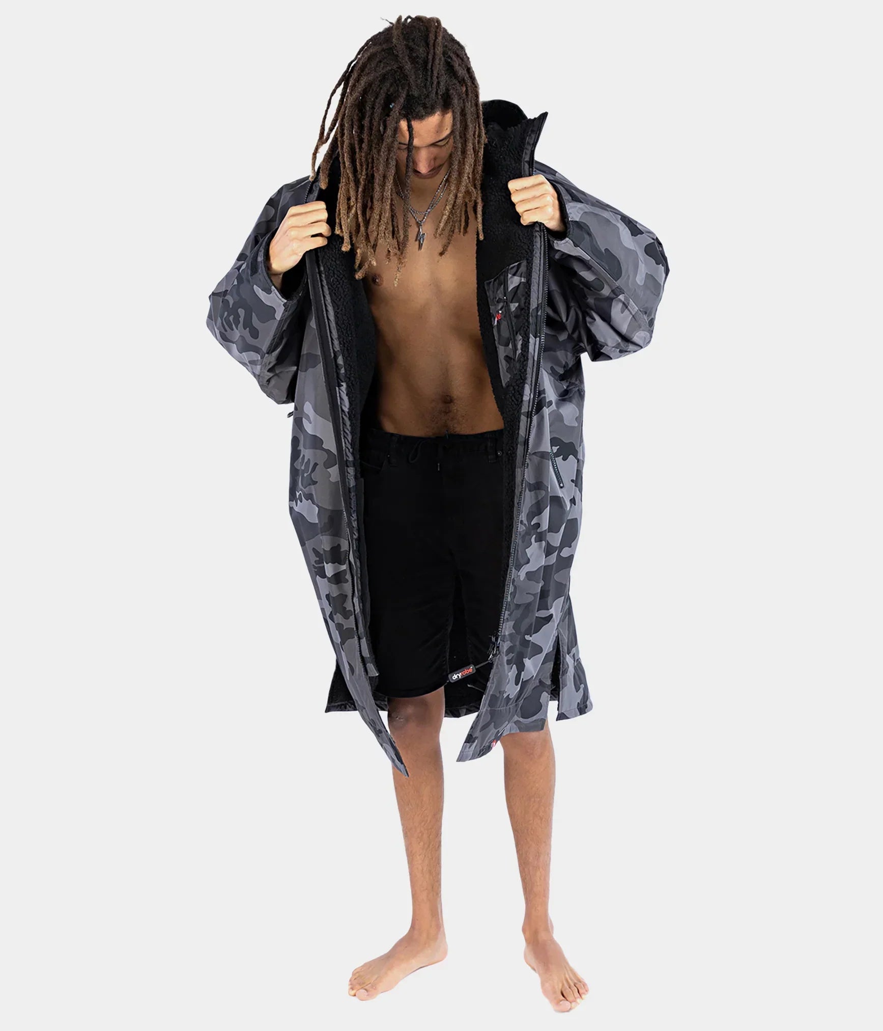  Dryrobe Advance Long Sleeve Black Camouflage - RECYCLED