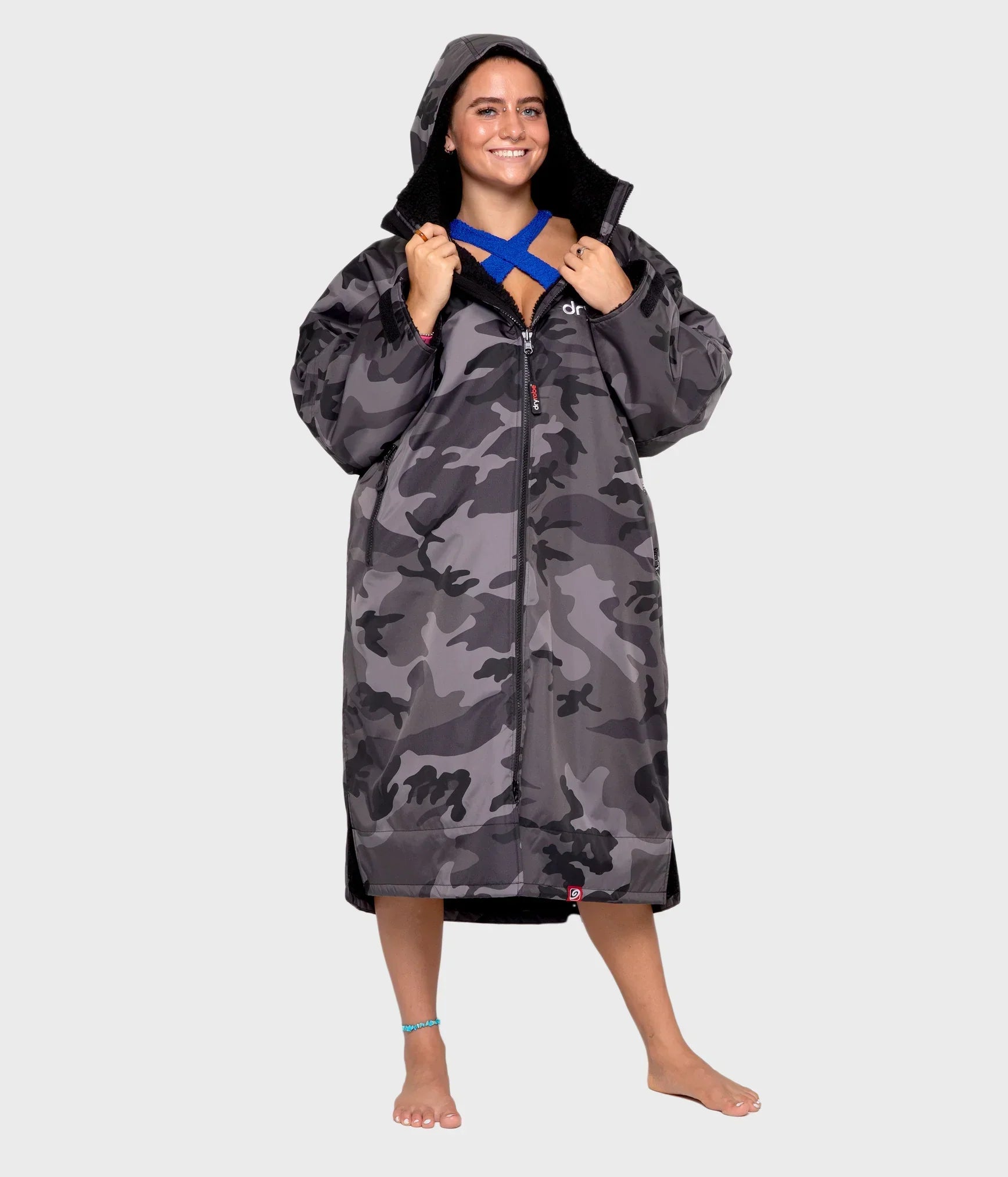 Dryrobe Advance Long Sleeve Black Camouflage - RECYCLED
