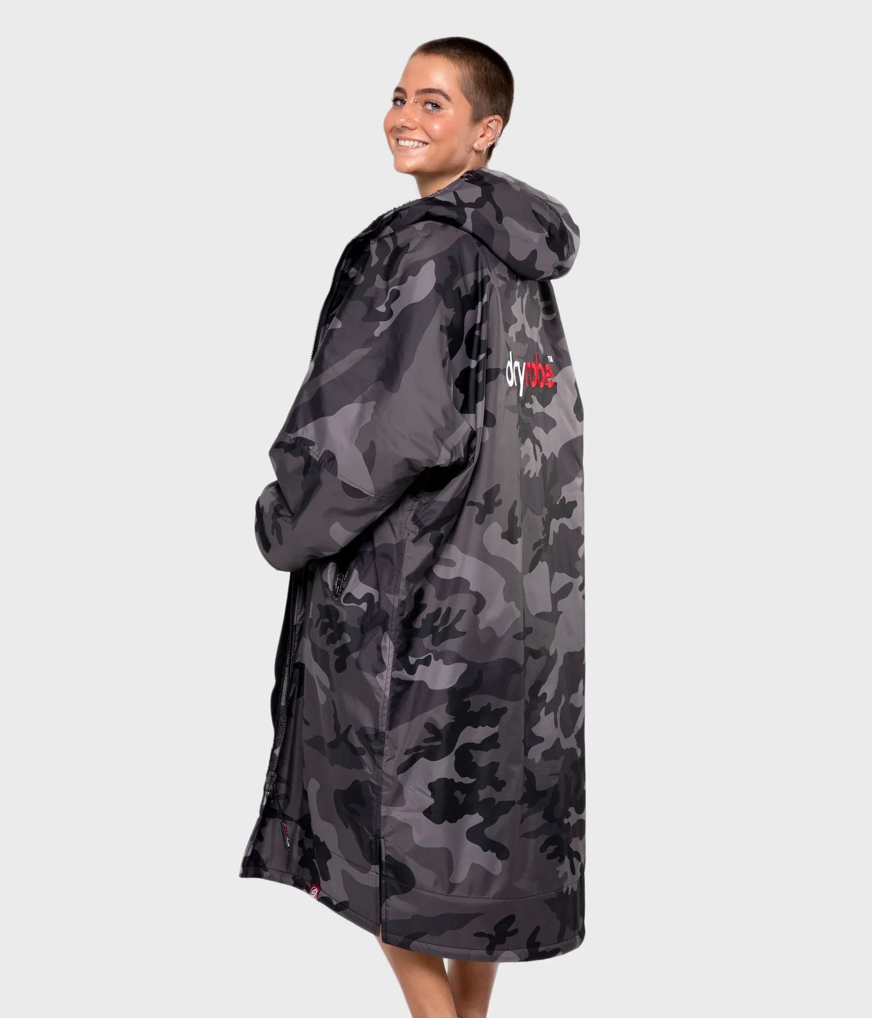  Dryrobe Advance Long Sleeve Black Camouflage - RECYCLED