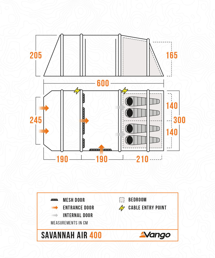  Vango Savannah Air 400 Tent Package 2025