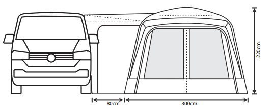  Outdoor Revolution Cayman Air Midline 220cm - 255cm Drive Away Awning 2025