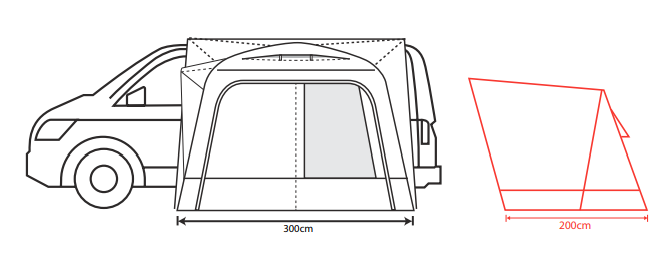  Outdoor Revolution Cayman Air Midline 220cm - 255cm Drive Away Awning 2025