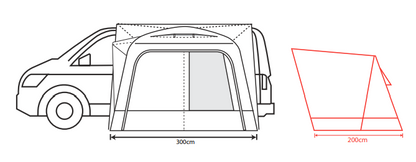  Outdoor Revolution Cayman Air Midline 220cm - 255cm Drive Away Awning 2025