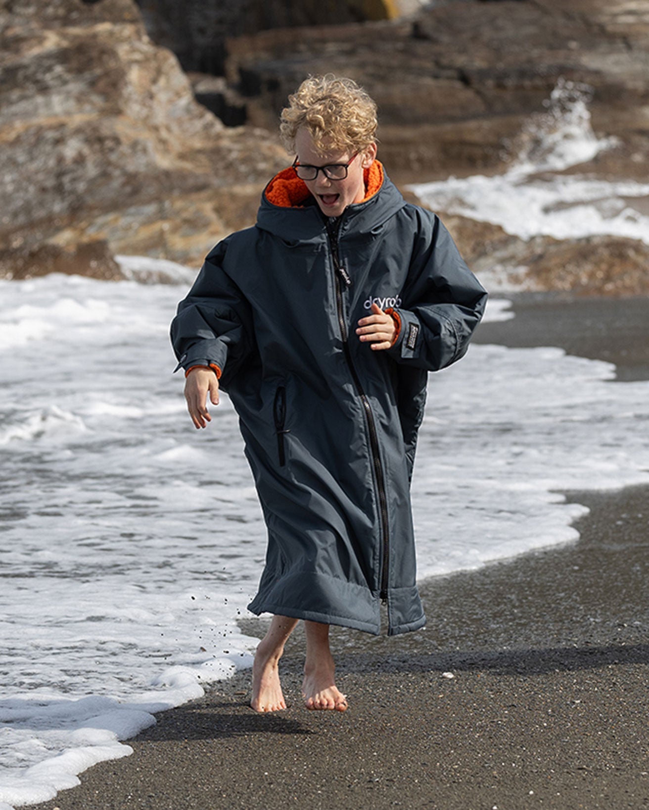  Dryrobe Advance Kids Long Sleeve Dark Grey / Orange